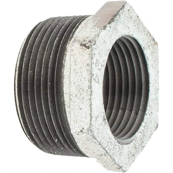 Value Collection - Class 150, 1-1/4 x 1" Galvanized Pipe Hex Bushing - Threaded, Malleable Iron - Eagle Tool & Supply