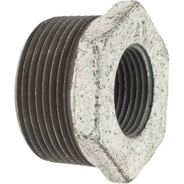 Value Collection - Class 150, 1-1/4 x 3/4" Galvanized Pipe Hex Bushing - Threaded, Malleable Iron - Eagle Tool & Supply