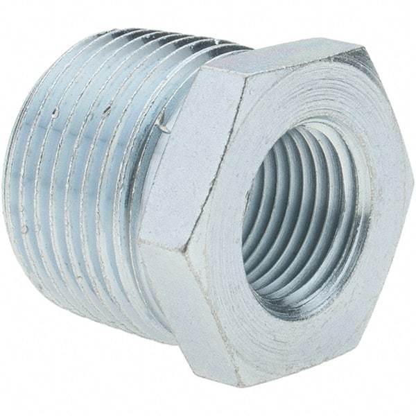 Value Collection - Class 150, 3/4 x 3/8" Galvanized Pipe Hex Bushing - Threaded, Malleable Iron - Eagle Tool & Supply