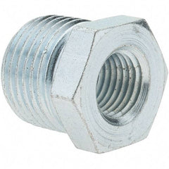 Value Collection - Class 150, 1/2 x 1/4" Galvanized Pipe Hex Bushing - Threaded, Malleable Iron - Eagle Tool & Supply