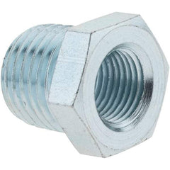 Value Collection - Class 150, 1/4 x 1/8" Galvanized Pipe Hex Bushing - Threaded, Malleable Iron - Eagle Tool & Supply