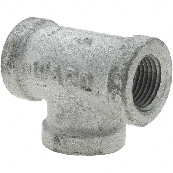 Value Collection - Class 150, 1/2" Galvanized Pipe Tee - Threaded, Malleable Iron - Eagle Tool & Supply