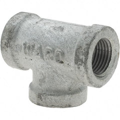 Value Collection - Class 150, 1/2" Galvanized Pipe Tee - Threaded, Malleable Iron - Eagle Tool & Supply