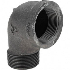 Value Collection - Size 1-1/2", Class 150, Malleable Iron Black Pipe 90° Street Elbow - 150 psi, Threaded End Connection - Eagle Tool & Supply