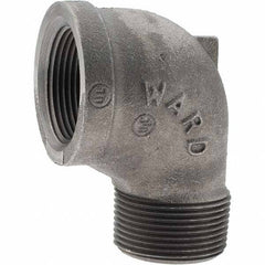 Value Collection - Size 1-1/4", Class 150, Malleable Iron Black Pipe 90° Street Elbow - 150 psi, Threaded End Connection - Eagle Tool & Supply