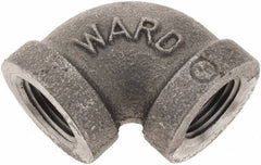 Value Collection - Size 3/8", Class 150, Malleable Iron Black Pipe 90° Elbow - 150 psi, Threaded End Connection - Eagle Tool & Supply
