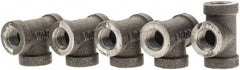 Value Collection - Size 1/4", Class 150, Malleable Iron Black Pipe Tee - 150 psi, Threaded End Connection - Eagle Tool & Supply