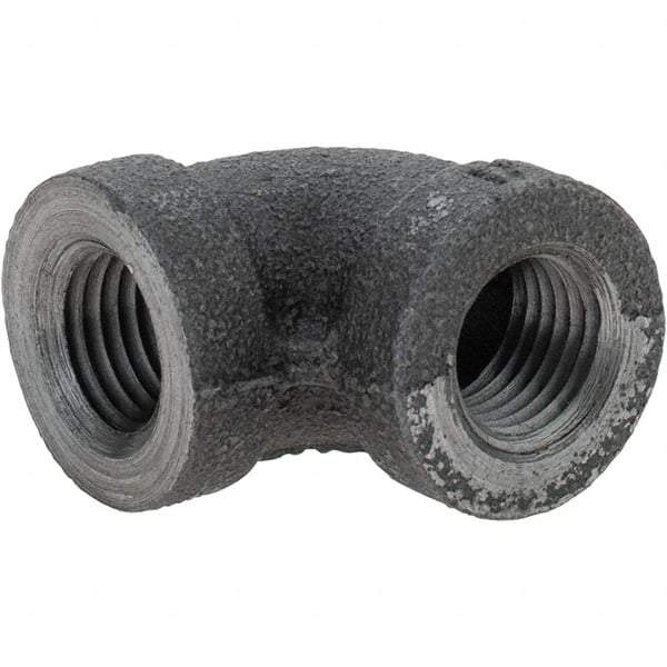 Value Collection - Size 1/4", Class 150, Malleable Iron Black Pipe 90° Elbow - 150 psi, Threaded End Connection - Eagle Tool & Supply