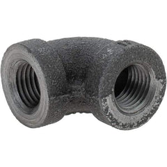 Value Collection - Size 1/4", Class 150, Malleable Iron Black Pipe 90° Elbow - 150 psi, Threaded End Connection - Eagle Tool & Supply