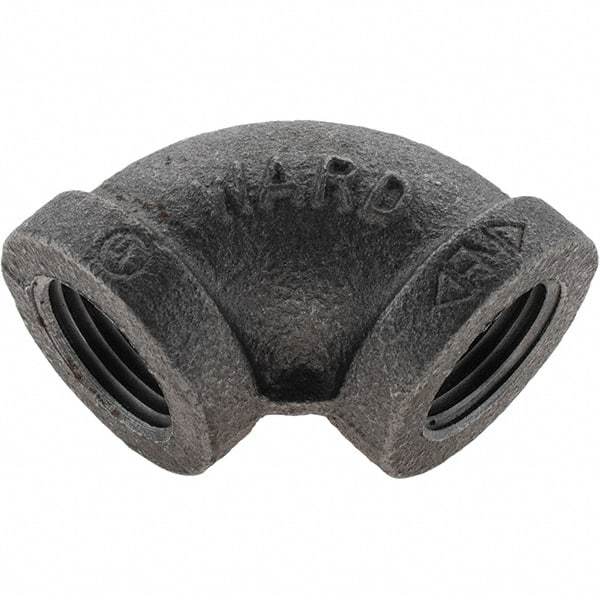 Value Collection - Size 1/2", Class 150, Malleable Iron Black Pipe 90° Elbow - 150 psi, Threaded End Connection - Eagle Tool & Supply