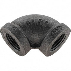 Value Collection - Size 1/2", Class 150, Malleable Iron Black Pipe 90° Elbow - 150 psi, Threaded End Connection - Eagle Tool & Supply