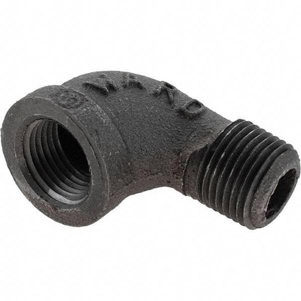 Value Collection - Size 1/2", Class 150, Malleable Iron Black Pipe 90° Street Elbow - 150 psi, Threaded End Connection - Eagle Tool & Supply