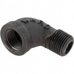 Value Collection - Size 1/2", Class 150, Malleable Iron Black Pipe 90° Street Elbow - 150 psi, Threaded End Connection - Eagle Tool & Supply