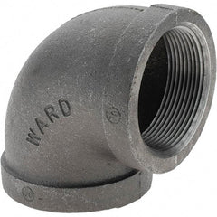 Value Collection - Size 2", Class 150, Malleable Iron Black Pipe 90° Elbow - 150 psi, Threaded End Connection - Eagle Tool & Supply