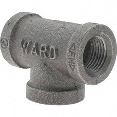 Value Collection - Size 1/2", Class 150, Malleable Iron Black Pipe Tee - 150 psi, Threaded End Connection - Eagle Tool & Supply