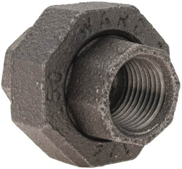Value Collection - Size 1/2", Class 150, Malleable Iron Black Pipe Union - 150 psi, Threaded End Connection - Eagle Tool & Supply