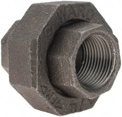 Value Collection - Size 3/4", Class 150, Malleable Iron Black Pipe Union - 150 psi, Threaded End Connection - Eagle Tool & Supply