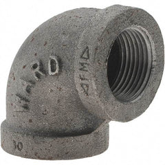 Value Collection - Size 3/4", Class 150, Malleable Iron Black Pipe 90° Elbow - 150 psi, Threaded End Connection - Eagle Tool & Supply