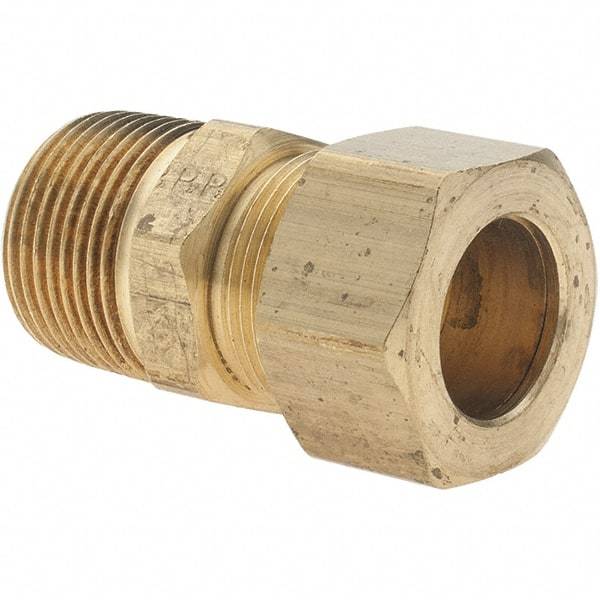 Parker - 3/4" OD, Brass Male Connector - 100 Max Working psi, Comp x MNPT Ends - Eagle Tool & Supply
