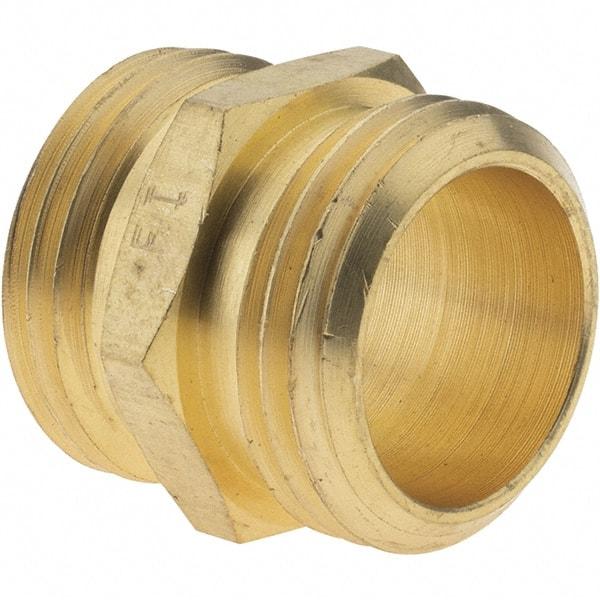 Value Collection - 3/4 Garden Hose Adapter - Brass, Male Hose to Male Hose Connector - Eagle Tool & Supply