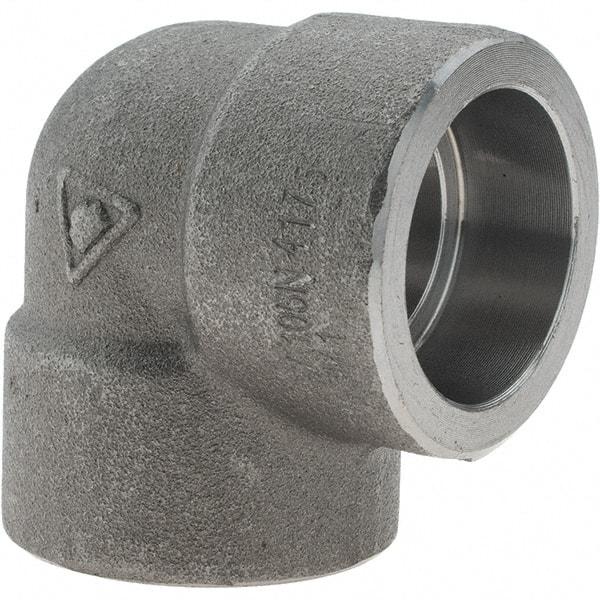 Value Collection - Size 1", Class 3,000, Forged Carbon Steel Black Pipe 90° Elbow - Socket Weld End Connection - Eagle Tool & Supply