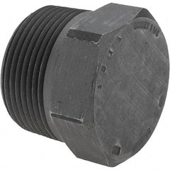 Value Collection - Size 1-1/4", Class 3,000, Forged Carbon Steel Black Pipe Hex Plug - NPT End Connection - Eagle Tool & Supply