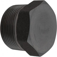 Value Collection - Size 1-1/2", Class 3,000, Forged Carbon Steel Black Pipe Hex Plug - NPT End Connection - Eagle Tool & Supply