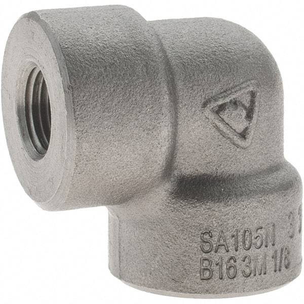 Value Collection - Size 1/8", Class 3,000, Forged Carbon Steel Black Pipe 90° Elbow - NPT End Connection - Eagle Tool & Supply
