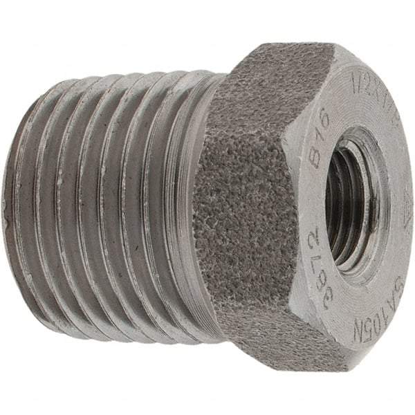 Value Collection - Size 1/2 x 1/8", Class 3,000, Forged Carbon Steel Black Pipe Bushing - NPT End Connection - Eagle Tool & Supply