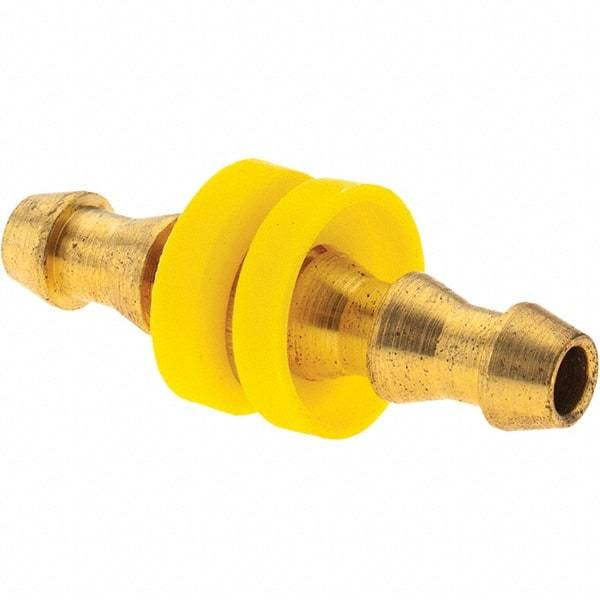 Value Collection - 1/4" ID 1/4 Barbed Push On Hose Splicer - Brass - Eagle Tool & Supply