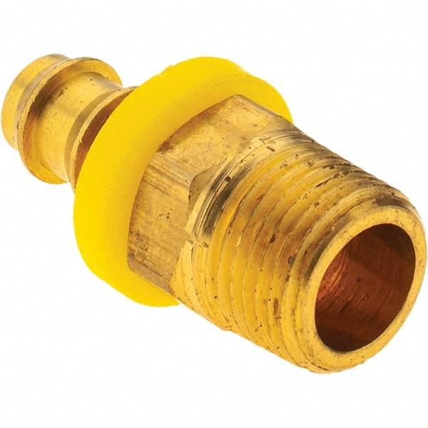 Value Collection - 3/8" ID 3/8 NPT Barbed Push On Male Fitting - Brass - Eagle Tool & Supply