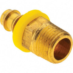 Value Collection - 3/8" ID 3/8 NPT Barbed Push On Male Fitting - Brass - Eagle Tool & Supply