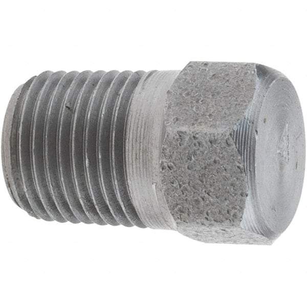 Value Collection - Size 1/8", Class 3,000, Forged Carbon Steel Black Pipe Hex Plug - NPT End Connection - Eagle Tool & Supply