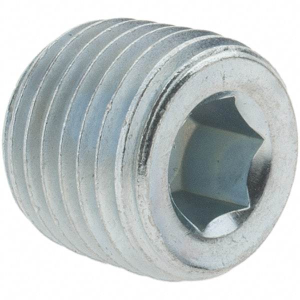 Value Collection - Class 150, 1/4" Galvanized Pipe Countersunk Hex Plug - Threaded, Malleable Iron - Eagle Tool & Supply
