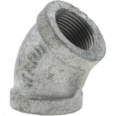 Value Collection - Class 150, 3/4" Galvanized Pipe 45° Elbow - Threaded, Malleable Iron - Eagle Tool & Supply