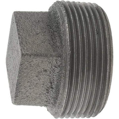 Value Collection - Size 1-1/2", Class 150, Malleable Iron Black Pipe Square Plug - 150 psi, Threaded End Connection - Eagle Tool & Supply