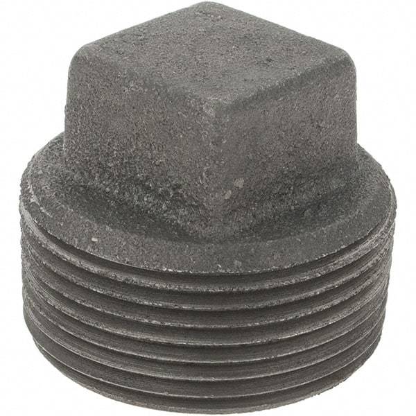Value Collection - Size 1-1/4", Class 150, Malleable Iron Black Pipe Square Plug - 150 psi, Threaded End Connection - Eagle Tool & Supply