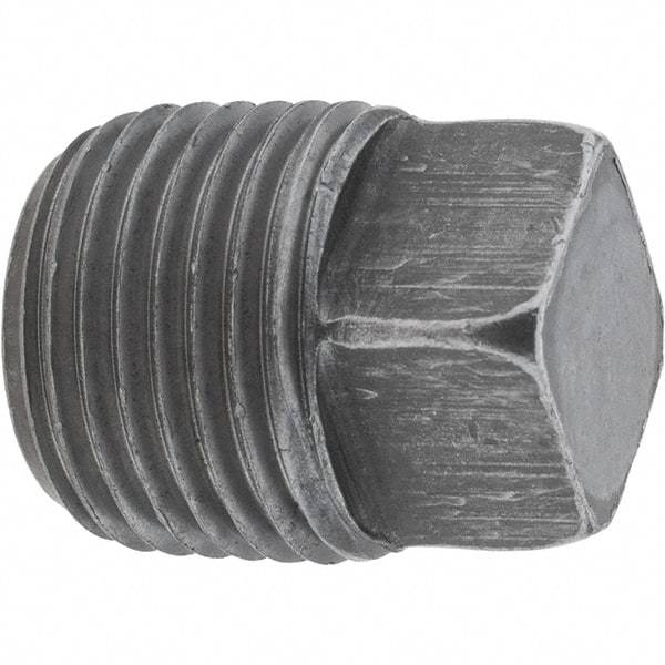 Value Collection - Size 1/2", Class 150, Malleable Iron Black Pipe Square Plug - 150 psi, Threaded End Connection - Eagle Tool & Supply
