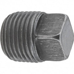Value Collection - Size 1/2", Class 150, Malleable Iron Black Pipe Square Plug - 150 psi, Threaded End Connection - Eagle Tool & Supply