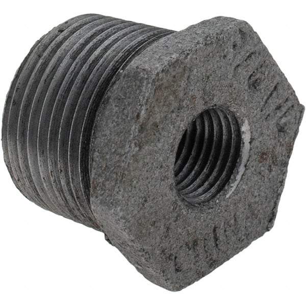 Value Collection - Size 3/4 x 1/4", Class 150, Malleable Iron Black Pipe Hex Bushing - 150 psi, Threaded End Connection - Eagle Tool & Supply