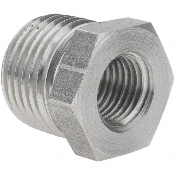 Value Collection - Size 1/2 x 1/4", Class 150, Steel Black Pipe Hex Bushing - 150 psi, Threaded End Connection - Eagle Tool & Supply