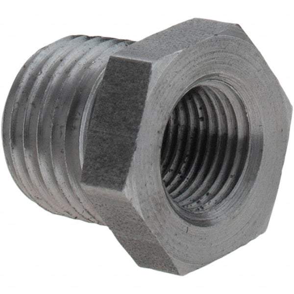 Value Collection - Size 1/4 x 1/8", Class 150, Steel Black Pipe Hex Bushing - 150 psi, Threaded End Connection - Eagle Tool & Supply