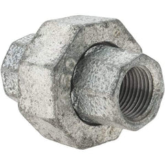 Value Collection - Class 150, 3/8" Galvanized Pipe Union - Threaded, Malleable Iron - Eagle Tool & Supply
