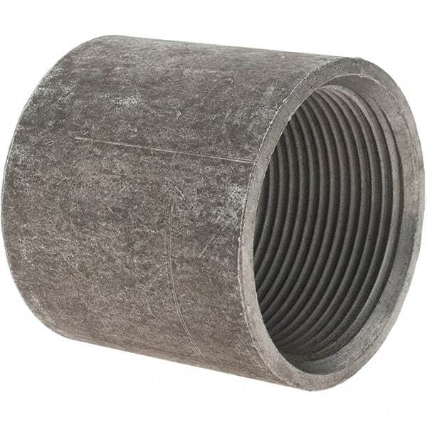Value Collection - Size 1-1/2", Class 150, Malleable Iron Black Pipe Coupling - 150 psi, Threaded End Connection - Eagle Tool & Supply
