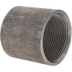 Value Collection - Size 1-1/2", Class 150, Malleable Iron Black Pipe Coupling - 150 psi, Threaded End Connection - Eagle Tool & Supply