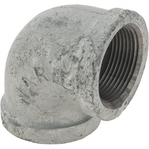 Value Collection - Class 150, 1-1/4" Galvanized Pipe 90° Elbow - Threaded, Malleable Iron - Eagle Tool & Supply