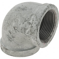 Value Collection - Class 150, 1-1/4" Galvanized Pipe 90° Elbow - Threaded, Malleable Iron - Eagle Tool & Supply