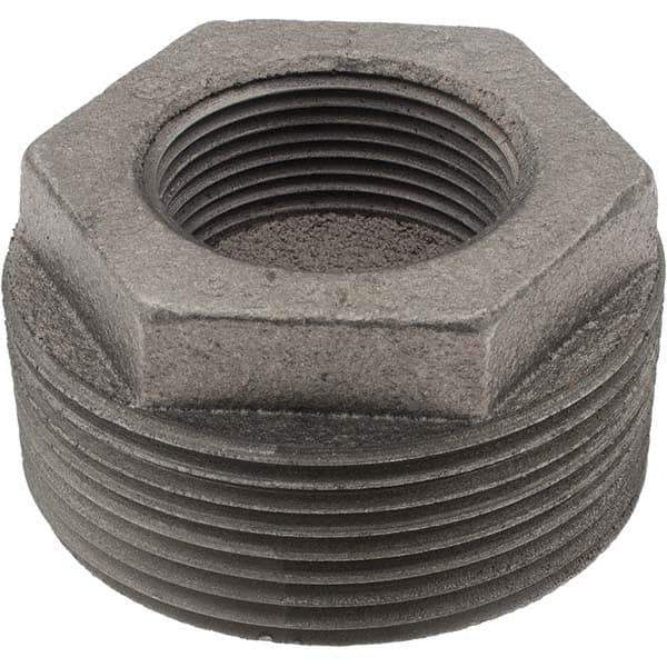 Value Collection - Size 2-1/2 x 1-1/4", Class 150, Malleable Iron Black Pipe Hex Bushing - 150 psi, Threaded End Connection - Eagle Tool & Supply
