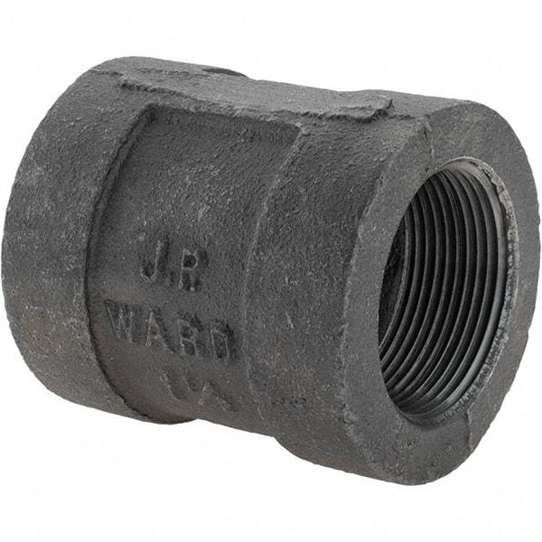 Value Collection - Size 1-1/2", Class 300, Malleable Iron Black Pipe Coupling - 300 psi, Threaded End Connection - Eagle Tool & Supply