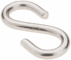 Value Collection - Stainless Steel S-Hook - 17 Lb Capacity, 0.114" Wire, 1-1/4" OAL - Eagle Tool & Supply